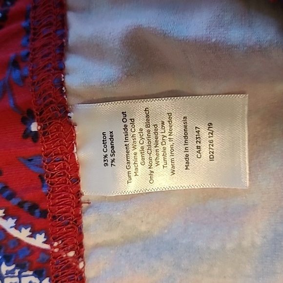 Talbots Red White & Blue Paisley Print A-Line Pull On Stretch Skirt, Sz PM NWT - Picture 4 of 8